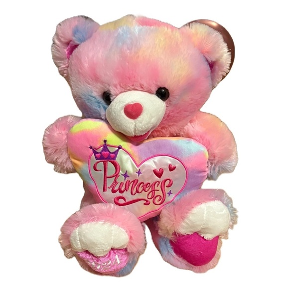 Large Colorful Princess Teddy Bear Plush Stuffed Animal Pink - Picture 1 of 2